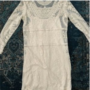 Cream Lace Dress- Festival- 3/4 Sleeve